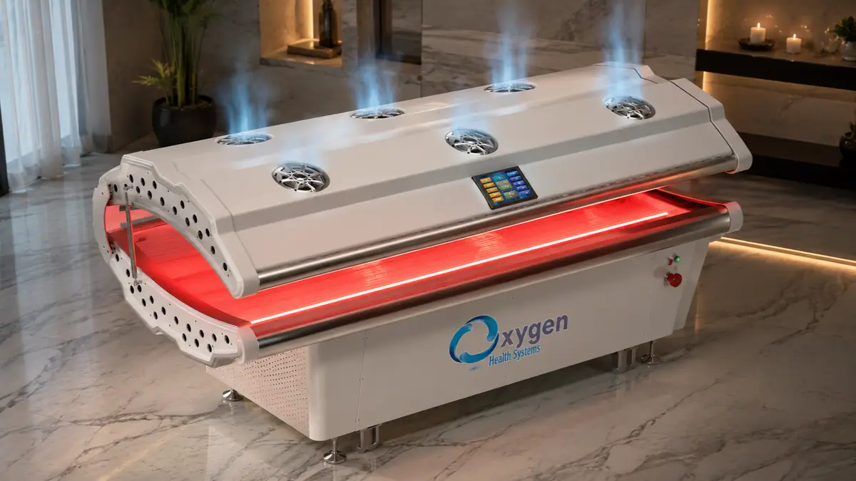 MitoBooster XL in a luxury setting with visible cooling vents emitting steam on top of the unit